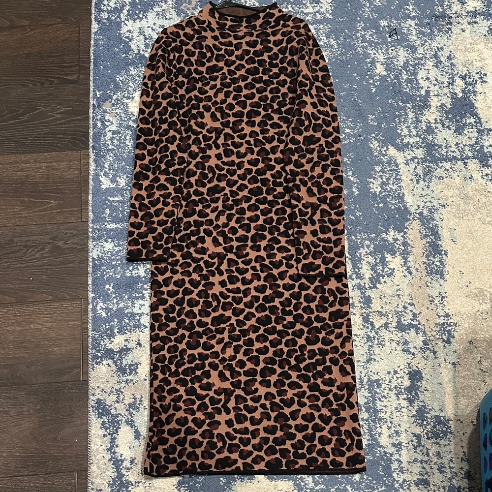 LPA Brown and Black Long Sleeve Dress